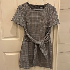 Black checkered dress, perfect for work